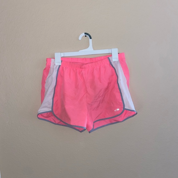 Neon pink Champion outdoor fitness stretch waistband shorts y2k athletic bottoms - Picture 1 of 9